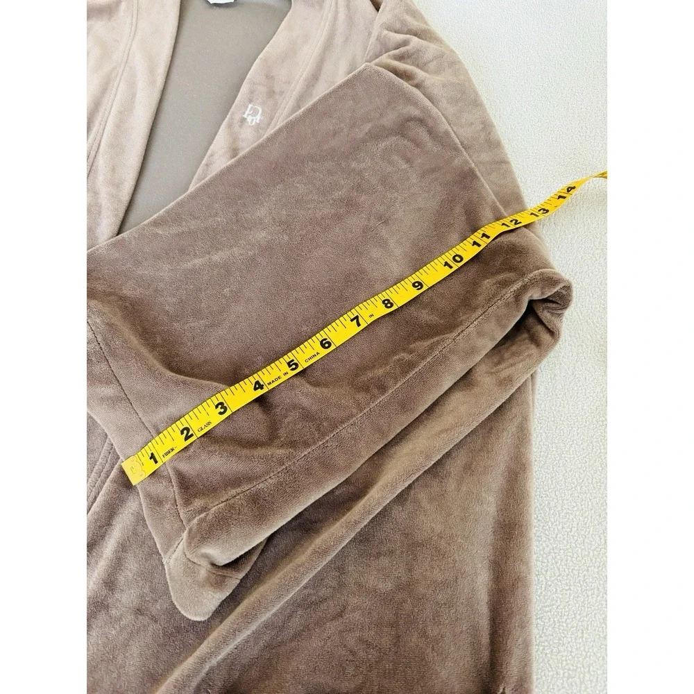 Vintage Christian Dior Monsieur Men's Taupe Velour Robe Belted Lounge Bath Robe*
